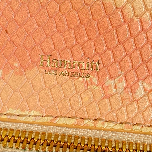 HAMMITT LOS ANGELES CORAL PINK GOLD HIMALAYAN SNAKE TONY CROSSBODY PURSE - Picture 12 of 15